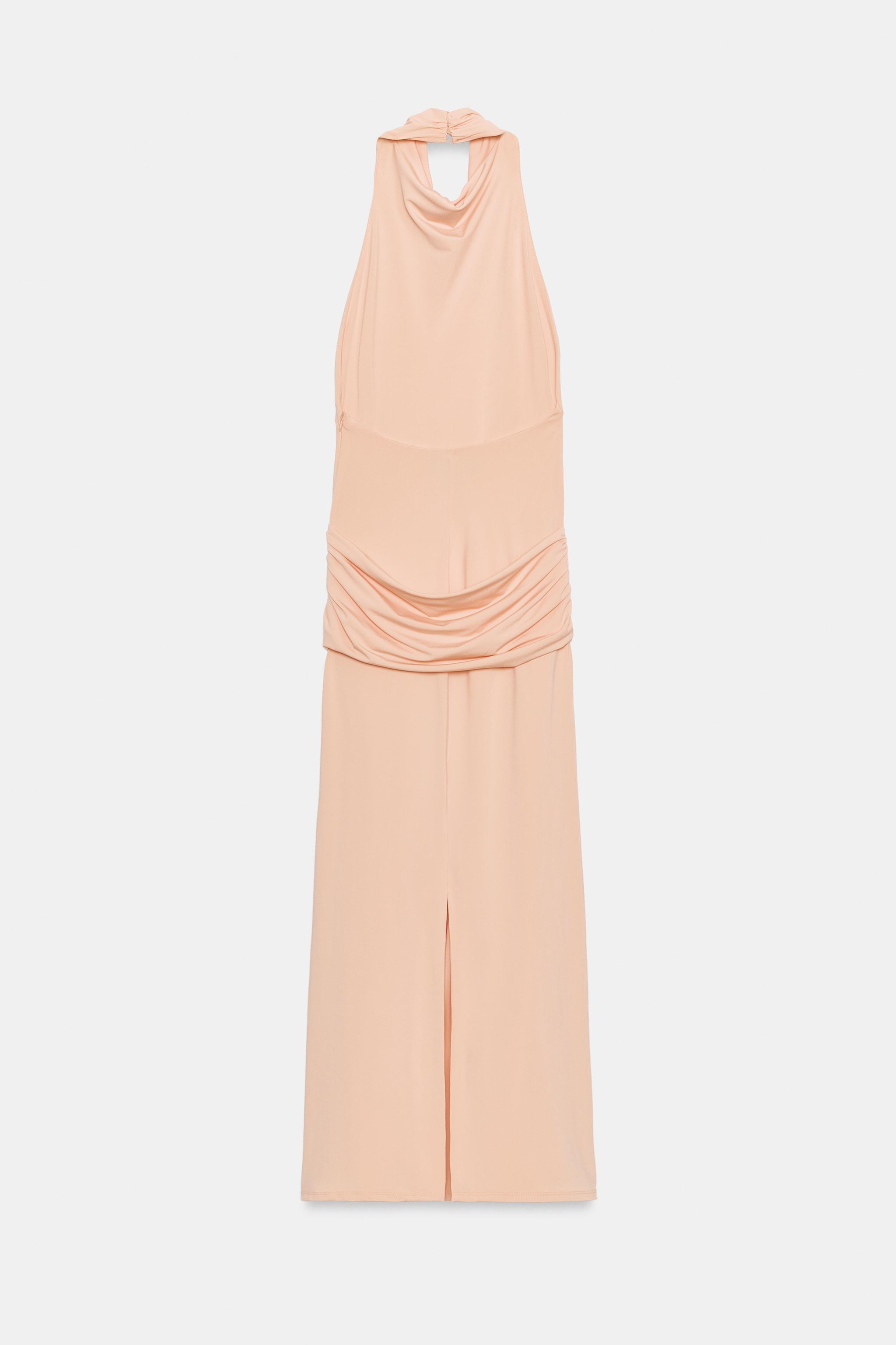 BELTED MIDI HALTER DRESS
